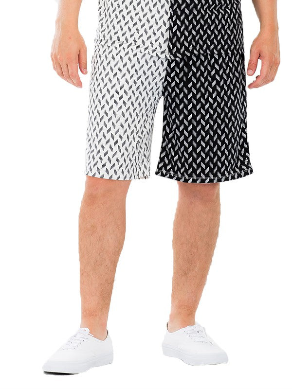 Weiv Mens Diamond Two Tone Print Shorts - Luminous Bear Shop
