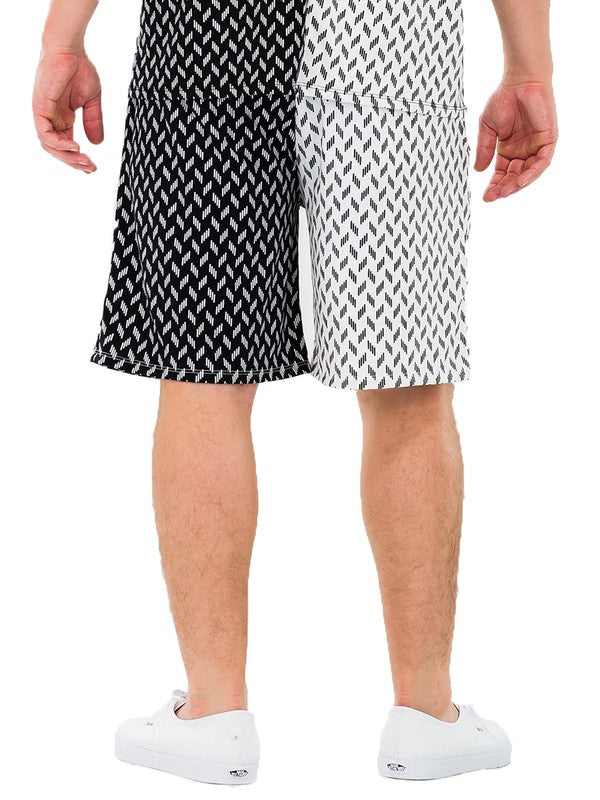Weiv Mens Diamond Two Tone Print Shorts - Luminous Bear Shop