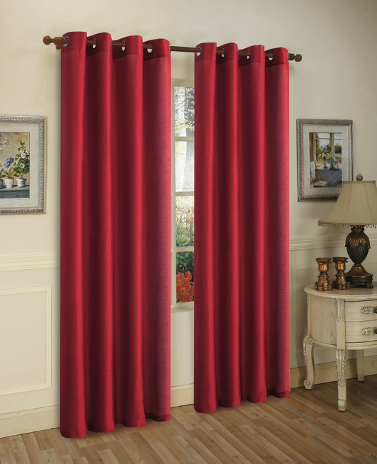 J&V TEXTILES 2 Panels Solid Grommet Faux Silk Window Curtain Drapes Treatment in 84" Length - Luminous Bear Shop