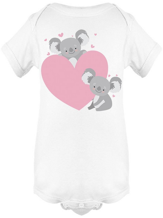 Baby Koala Bears Heart Bodysuit Baby's -Image by Shutterstock - Luminous Bear Shop