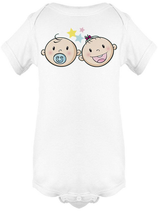 Baby Faces Boy And Girl Bodysuit Baby's -Image by Shutterstock - Luminous Bear Shop