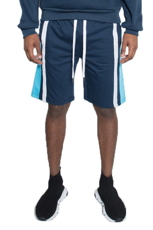 Weiv Mens Color Block Stripe Sweat Shorts - Luminous Bear Shop