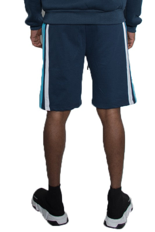 Weiv Mens Color Block Stripe Sweat Shorts - Luminous Bear Shop