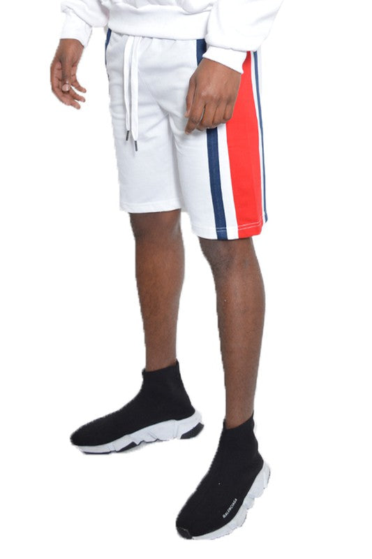 Weiv Mens Color Block Stripe Sweat Shorts - Luminous Bear Shop