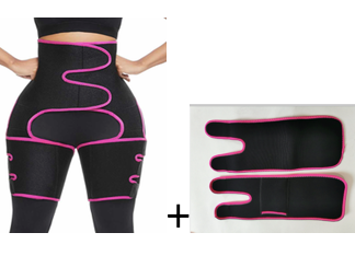 Color: High waist arm pink, Size: 3XL - Sports Waist Belt Adjustable One-piece Girdle Leg Straps