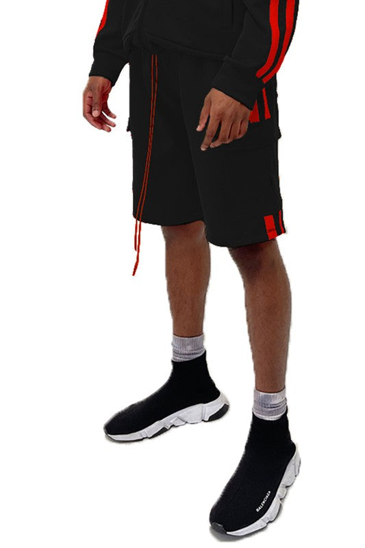 Two Stripe Cargo Pouch Shorts - Luminous Bear Shop