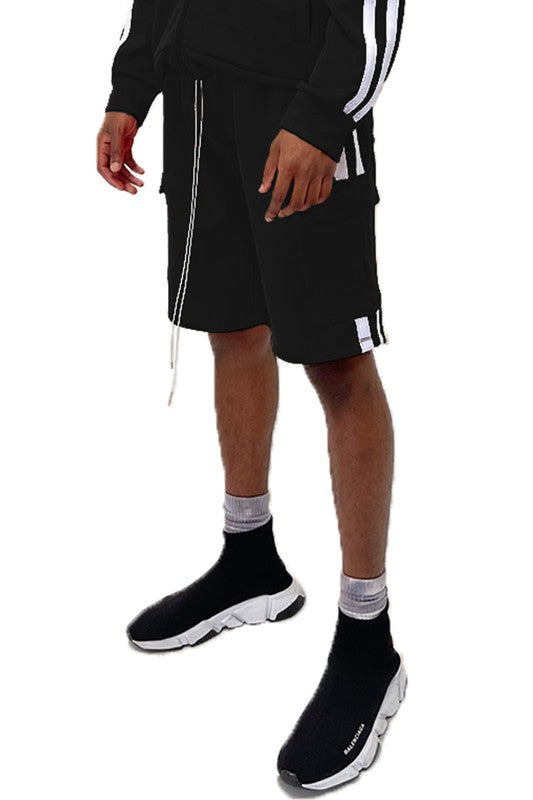 Two Stripe Cargo Pouch Shorts - Luminous Bear Shop