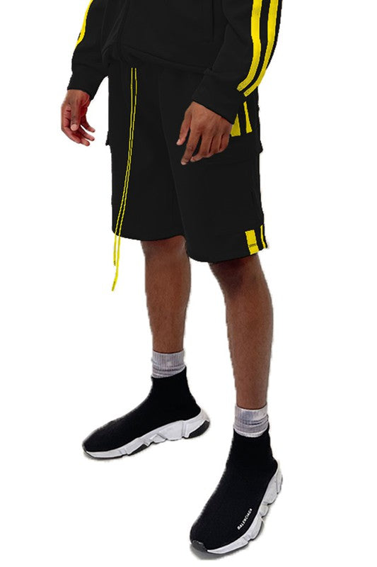 Two Stripe Cargo Pouch Shorts - Luminous Bear Shop