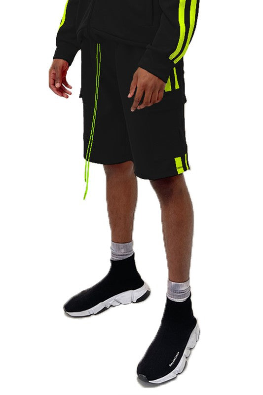 Two Stripe Cargo Pouch Shorts - Luminous Bear Shop