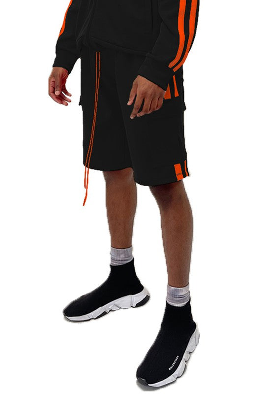 Two Stripe Cargo Pouch Shorts - Luminous Bear Shop