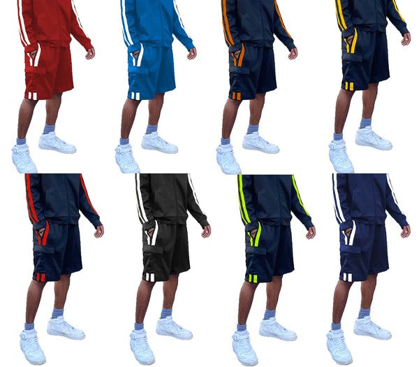 Two Stripe Cargo Pouch Shorts - Luminous Bear Shop