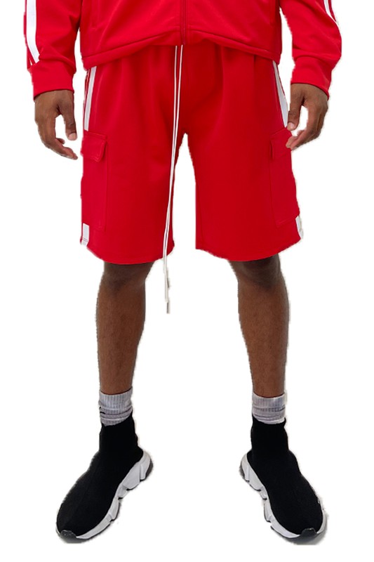 Two Stripe Cargo Pouch Shorts - Luminous Bear Shop