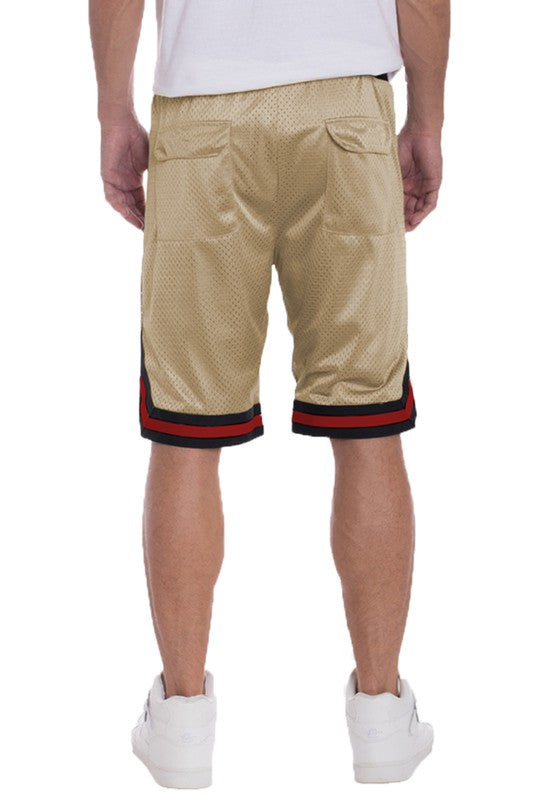 STRIPED BAND SOLID BASKETBALL SHORTS - Luminous Bear Shop