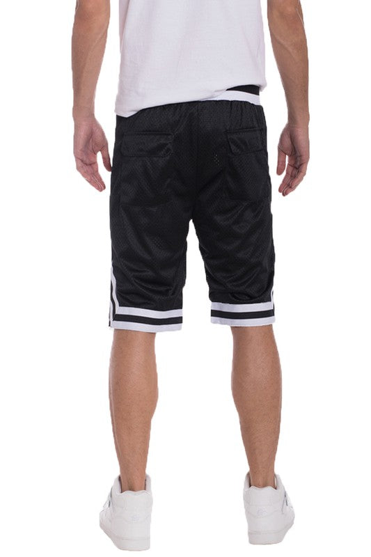 STRIPED BAND SOLID BASKETBALL SHORTS - Luminous Bear Shop