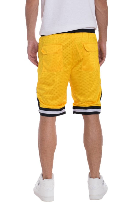 STRIPED BAND SOLID BASKETBALL SHORTS - Luminous Bear Shop