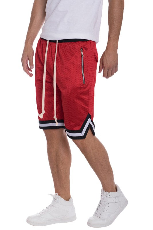 STRIPED BAND SOLID BASKETBALL SHORTS - Luminous Bear Shop