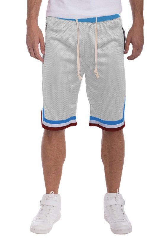 STRIPED BAND SOLID BASKETBALL SHORTS - Luminous Bear Shop