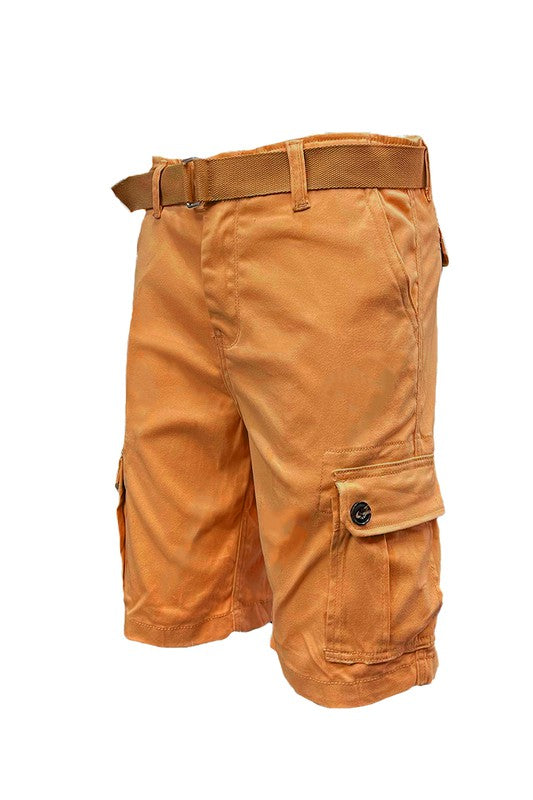 Weiv Mens Belted Cargo Shorts with Belt - Luminous Bear Shop