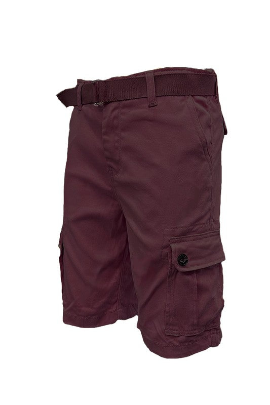 Weiv Mens Belted Cargo Shorts with Belt - Luminous Bear Shop