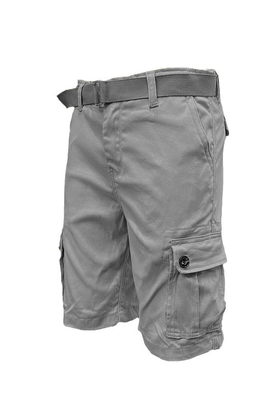 Weiv Mens Belted Cargo Shorts with Belt - Luminous Bear Shop