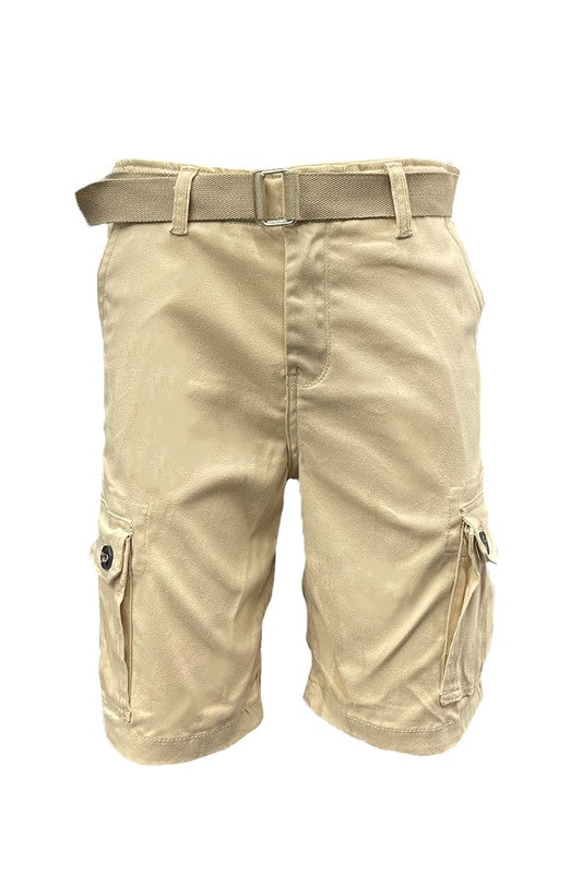 Weiv Mens Belted Cargo Shorts with Belt - Luminous Bear Shop