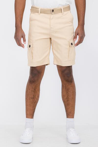 Weiv Mens Belted Cargo Shorts with Belt - Luminous Bear Shop