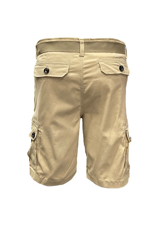Weiv Mens Belted Cargo Shorts with Belt - Luminous Bear Shop
