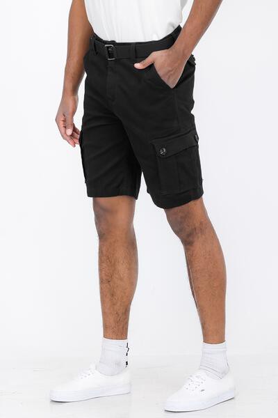 Weiv Mens Belted Cargo Shorts with Belt - Luminous Bear Shop