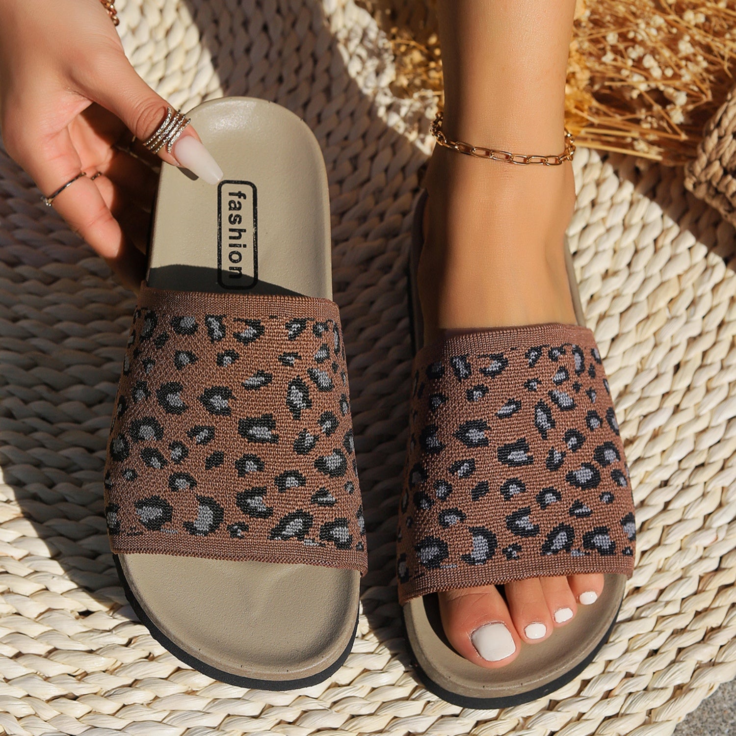 Leopard Open Toe Sandals - Luminous Bear Shop