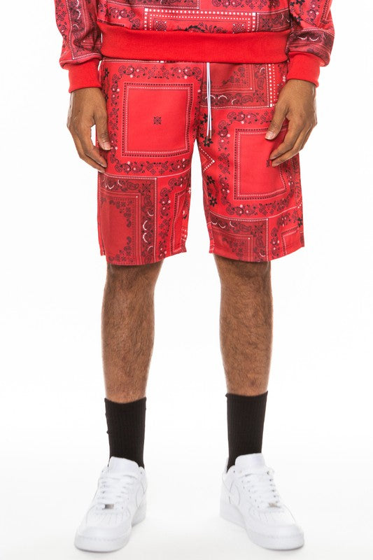 Weiv Mens Paisley Bandana Print Shorts - Luminous Bear Shop