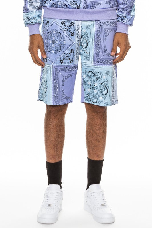 Weiv Mens Paisley Bandana Print Shorts - Luminous Bear Shop