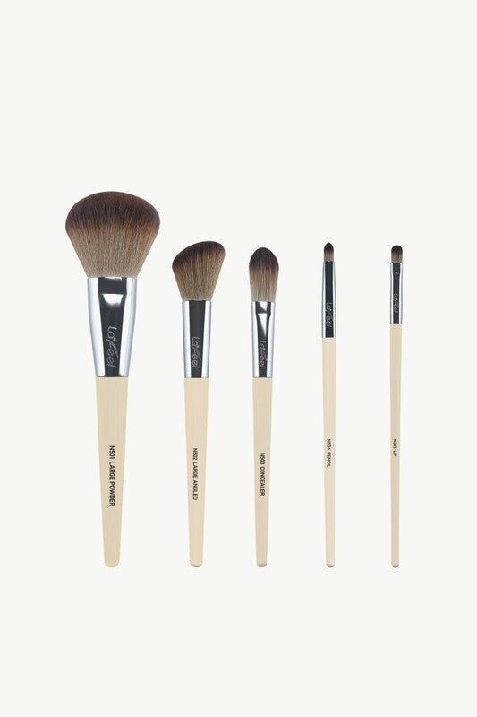 Lafeel Face and Eye Brush Set in Taupe - Luminous Bear Shop