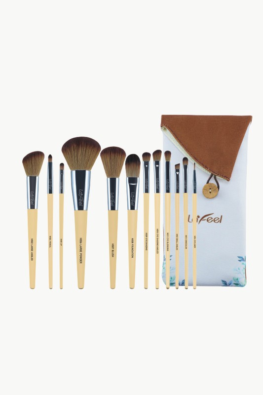 Lafeel Face and Eye Brush Set with Bag - Luminous Bear Shop