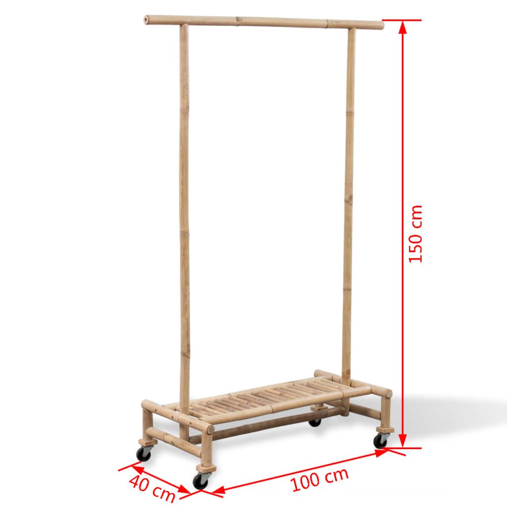 vidaXL Bamboo Clothes Rack - Luminous Bear Shop