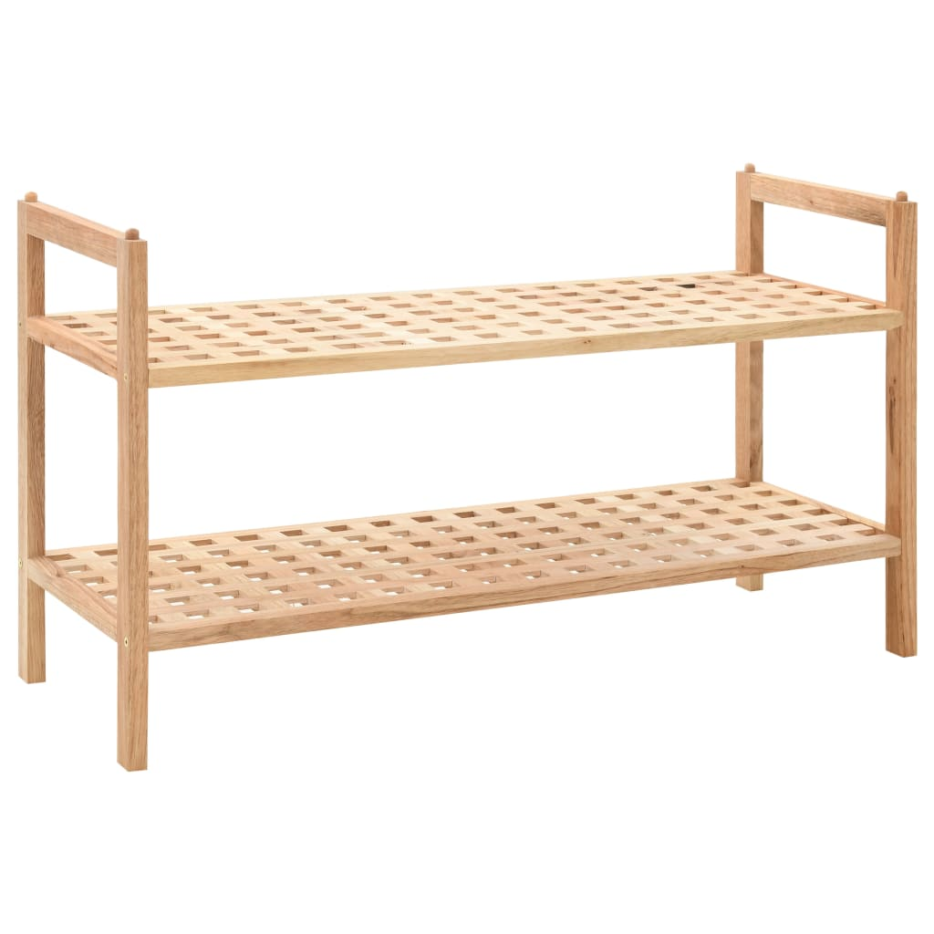 vidaXL Shoe Rack Solid Walnut Wood 27.2"x10.2"x15.7" - Luminous Bear Shop