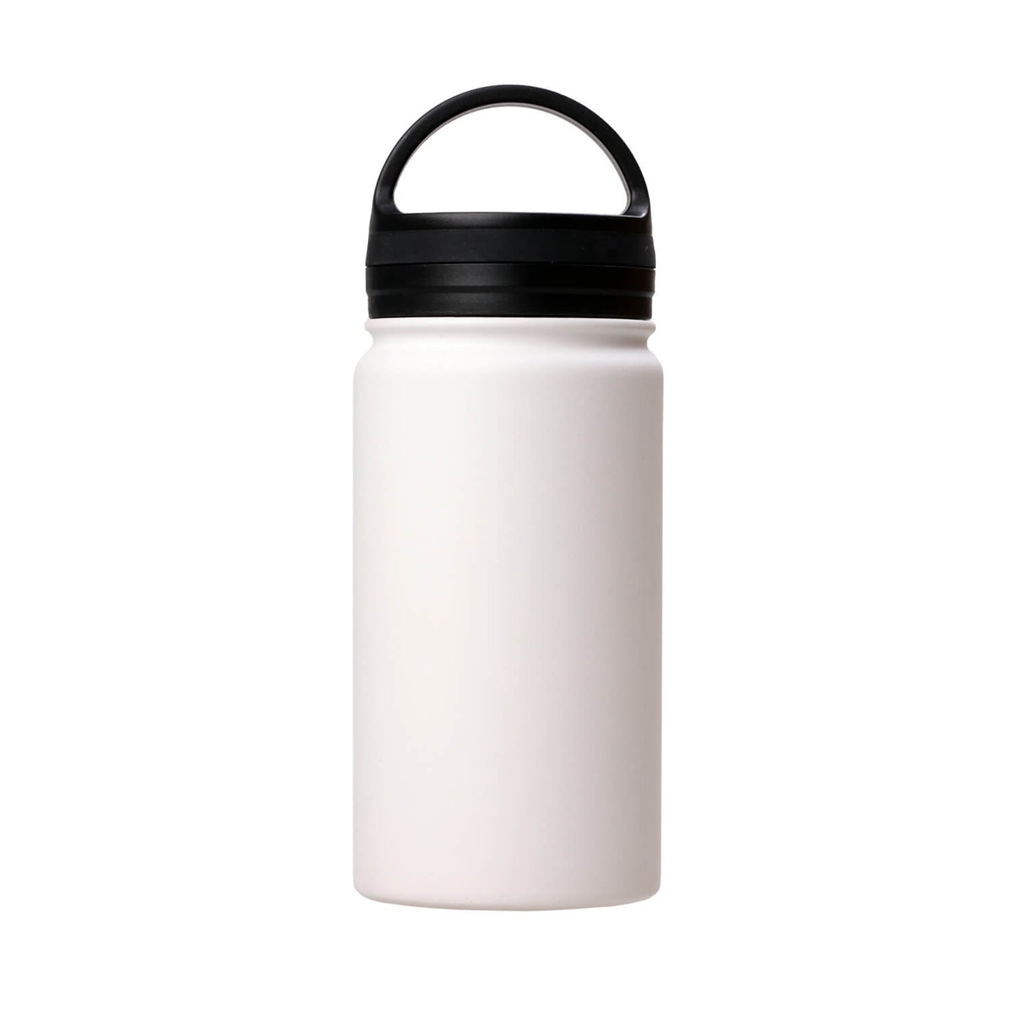 Aqualeeta 12oz Handle Lid Stainless Steel White Coated Water Bottle - Luminous Bear Shop