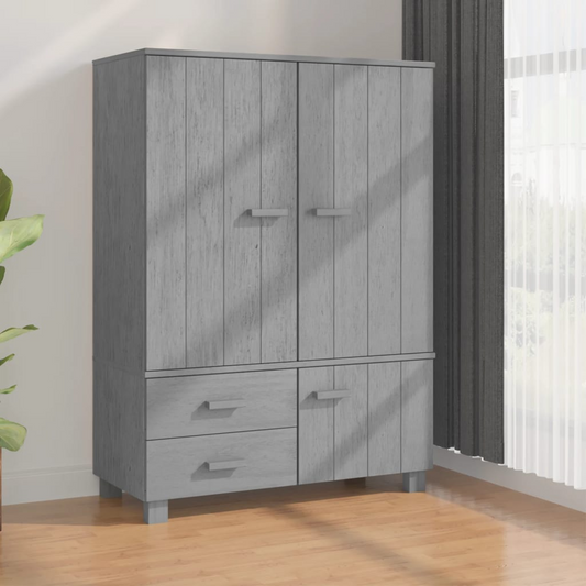 vidaXL Wardrobe HAMAR Dark Gray 39"x17.7"x53.9" Solid Wood Pine - Luminous Bear Shop