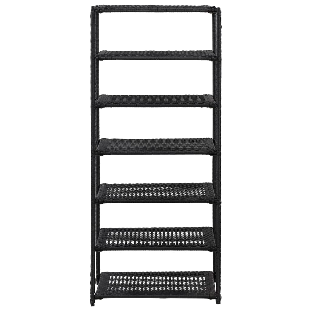 vidaXL Shoe Rack Black 19.7"x11.8"x47.2" Poly Rattan - Luminous Bear Shop