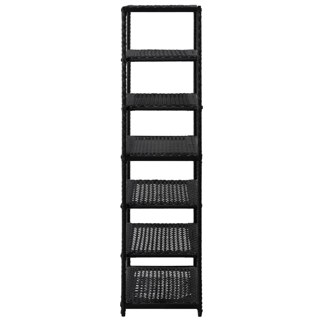 vidaXL Shoe Rack Black 19.7"x11.8"x47.2" Poly Rattan - Luminous Bear Shop