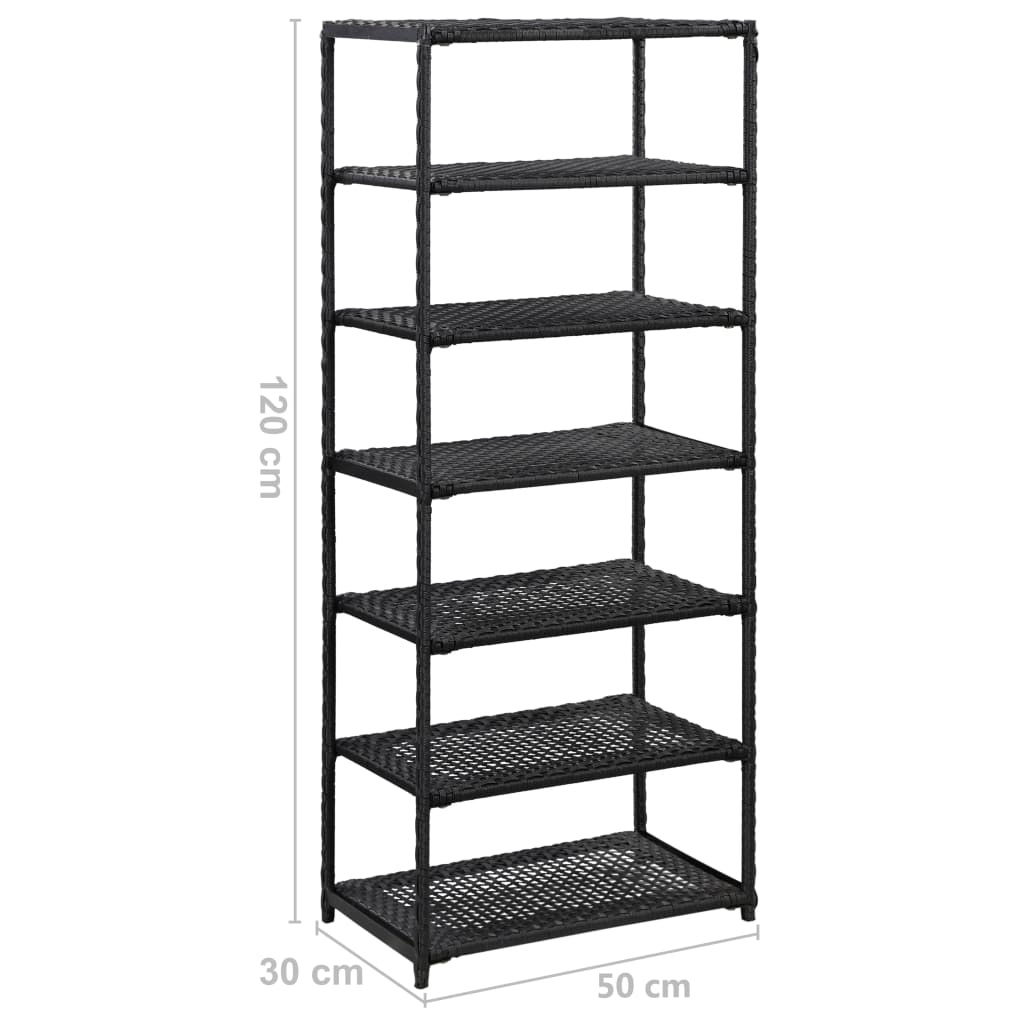 vidaXL Shoe Rack Black 19.7"x11.8"x47.2" Poly Rattan - Luminous Bear Shop