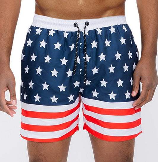 American Flag Swim Shorts - Luminous Bear Shop