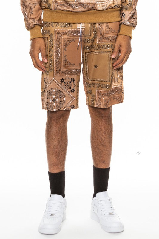 Weiv Mens Paisley Bandana Print Shorts - Luminous Bear Shop
