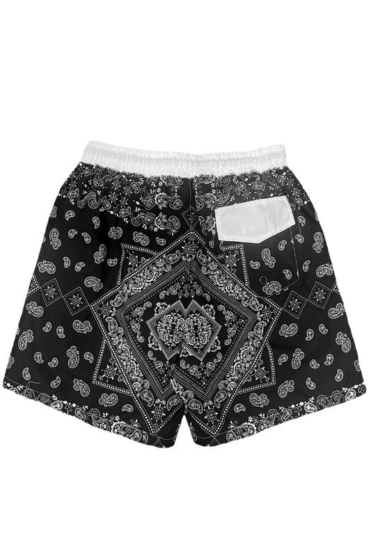 Paisley Bandana Print Swim Trunks Board Shorts - Luminous Bear Shop