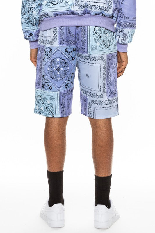 Weiv Mens Paisley Bandana Print Shorts - Luminous Bear Shop