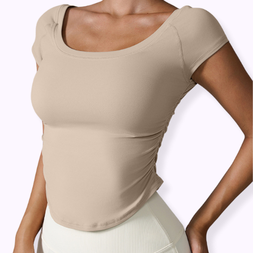 Round Neck Short Sleeve Active T-Shirt