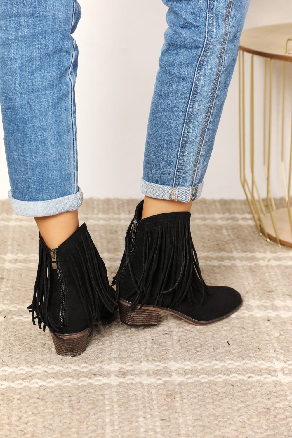 Legend Women's Fringe Cowboy Western Ankle Boots - Luminous Bear Shop
