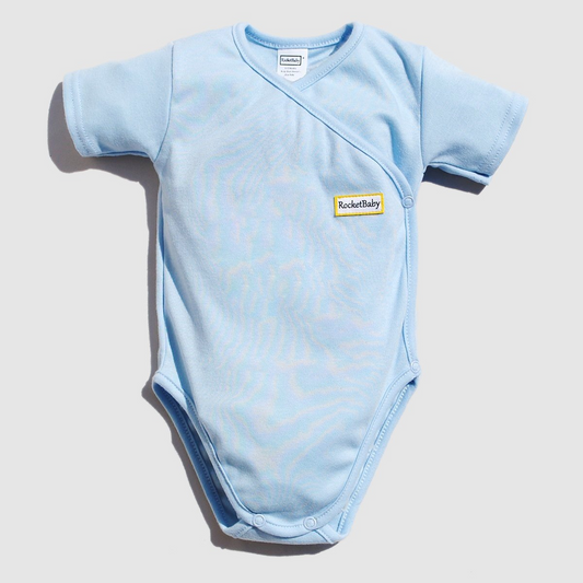 Bodysuit Kimono Short Sleeve Baby Blue - Luminous Bear Shop