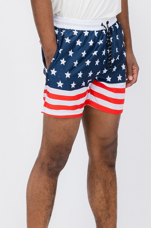 American Flag Swim Shorts - Luminous Bear Shop