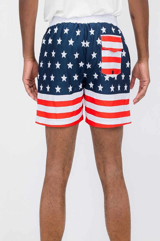 American Flag Swim Shorts - Luminous Bear Shop