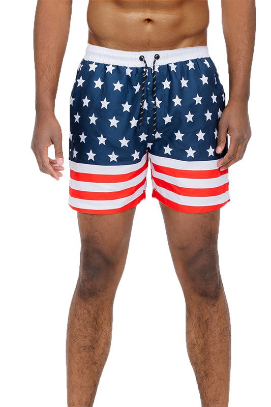 American Flag Swim Shorts - Luminous Bear Shop